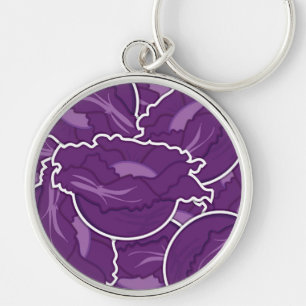 Funky purple cabbage keychain