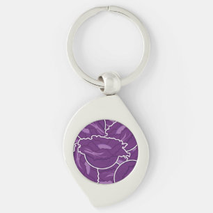 Funky purple cabbage keychain