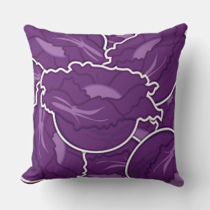 Funky purple cabbage throw pillow
