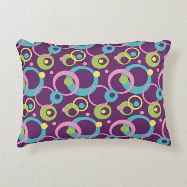 Funky Purple Circles Accent Pillow (Front)