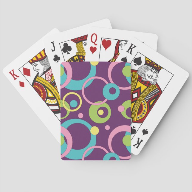 Funky Purple Circles Classic Playing Cards (Back)