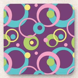 Funky Purple Circles Coaster