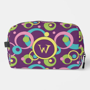 Funky Purple Circles Dopp Kit