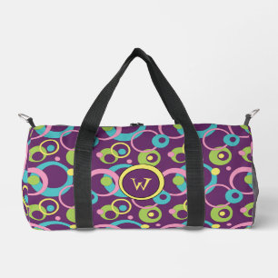 Funky Purple Circles Duffle Bag