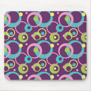 Funky Purple Circles Mousepad