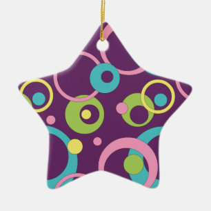 Funky Purple Circles Ornament
