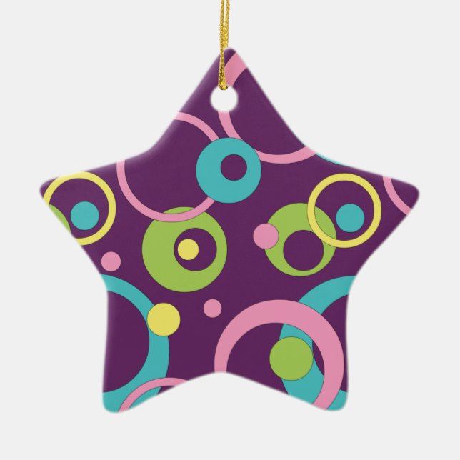Funky Purple Circles Ornament (Front)