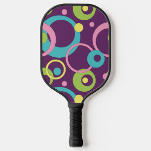 Funky Purple Circles Pickleball Paddle
