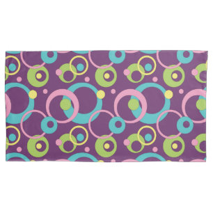 Funky Purple Circles Pillow Case