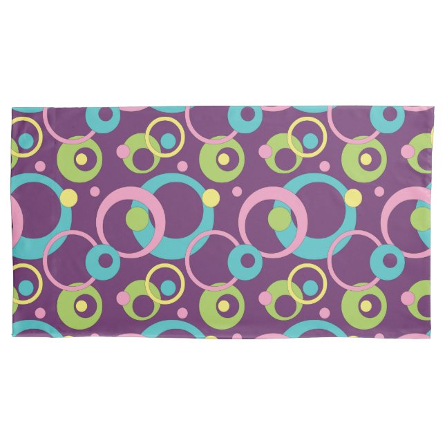 Funky Purple Circles Pillow Case (Front)