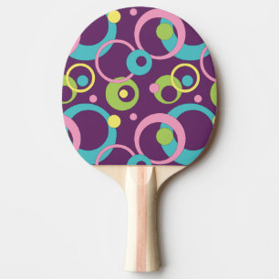 Funky Purple Circles Ping Pong Paddle