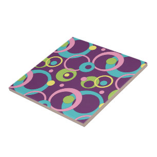 Funky Purple Circles Tile