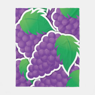 Funky purple grapes fleece blanket