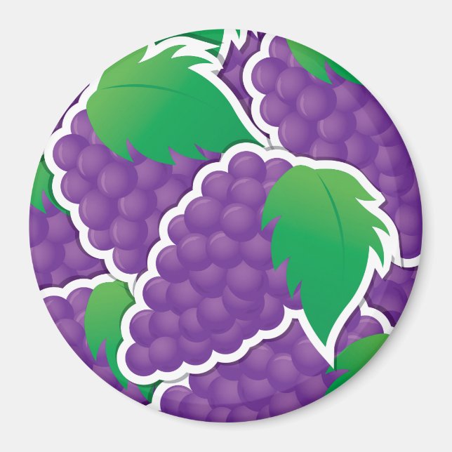 Funky purple grapes magnet (Front)