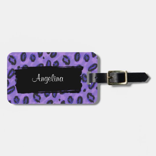 Funky Purple Leopard Luggage Identity Tag
