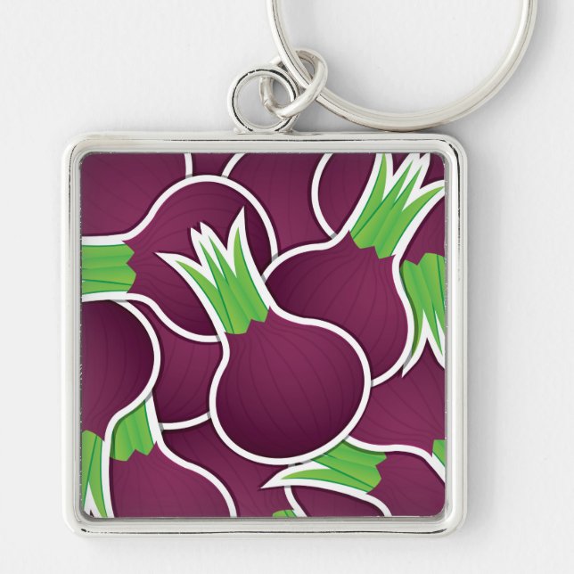 Funky purple onions keychain (Front)