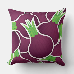 Funky purple onions throw pillow