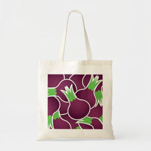 Funky purple onions tote bag