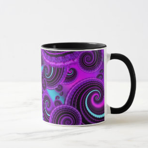Funky Purple Swirl Fractal Art Pattern Mug