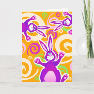 Funky rabbit, greeting card