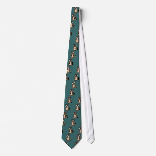 Funky Raccoon Cartoon Tie (Front)