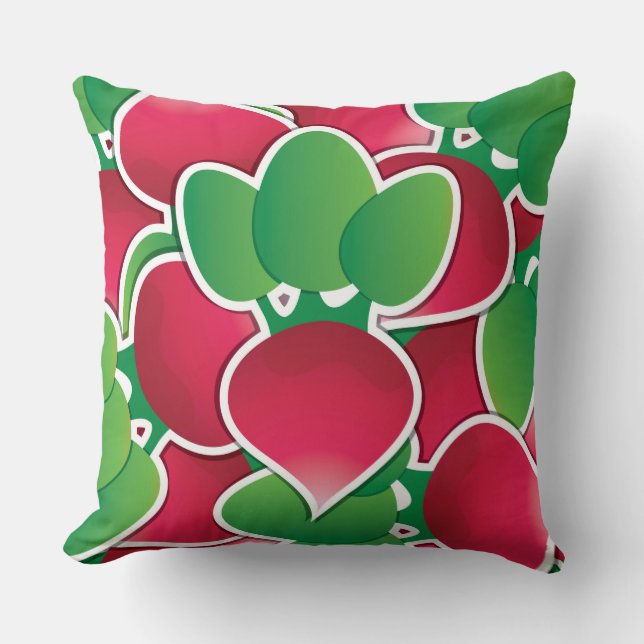 Funky radish throw pillow (Front)