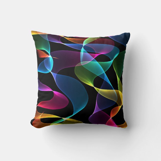 Funky rainbow Abstract colour Throw Pillow (Front)