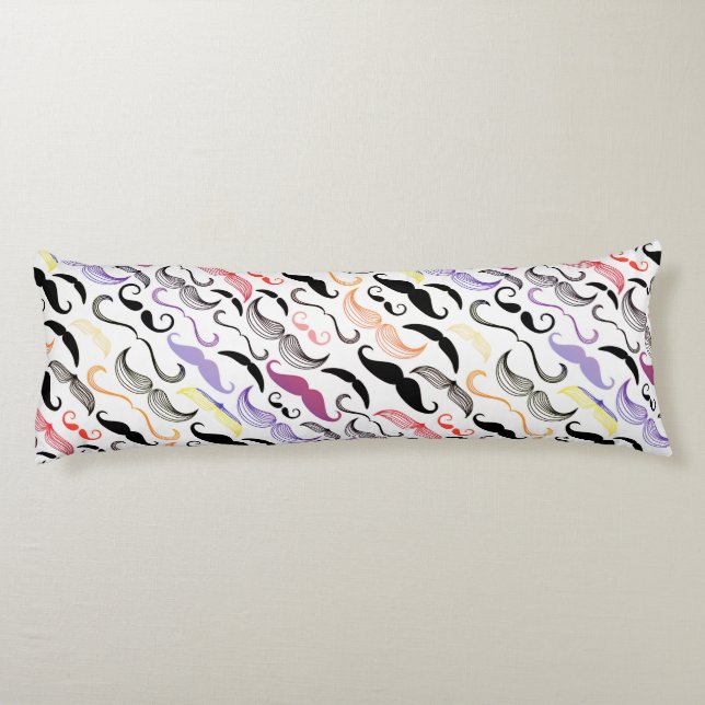 Funky Rainbow Moustache Design Body Pillow (Back)