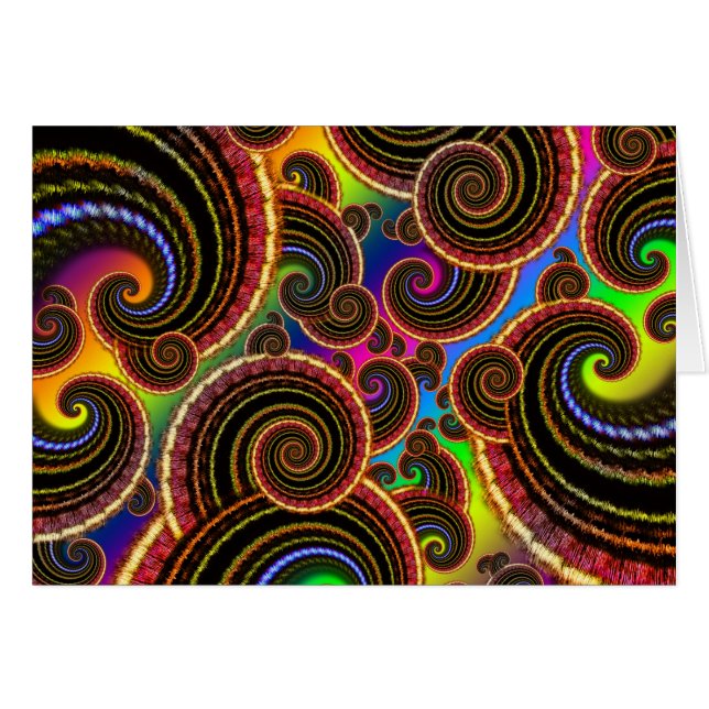 Funky Rainbow Swirl Fractal Art Pattern (Front Horizontal)