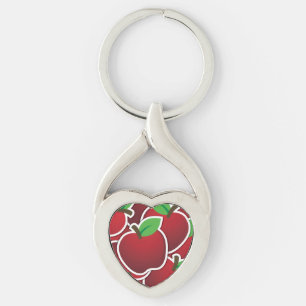 Funky red apple keychain