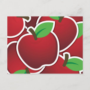 Funky red apple postcard