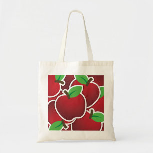 Funky red apple tote bag