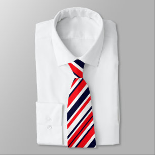 Funky Red Blue White Stripes Imprimer Cravate Moti