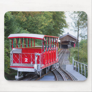 Funky Red Funicular Mousepad