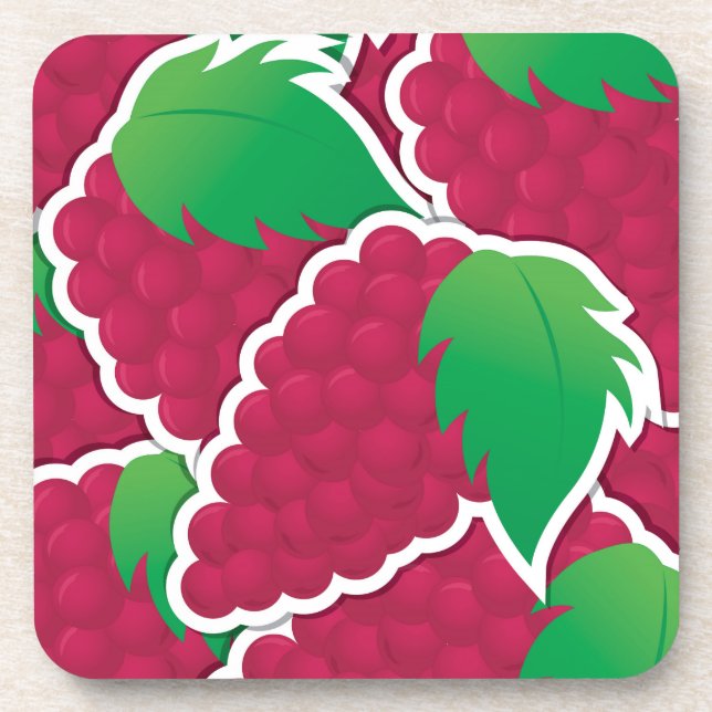Funky red grapes coaster (Front)