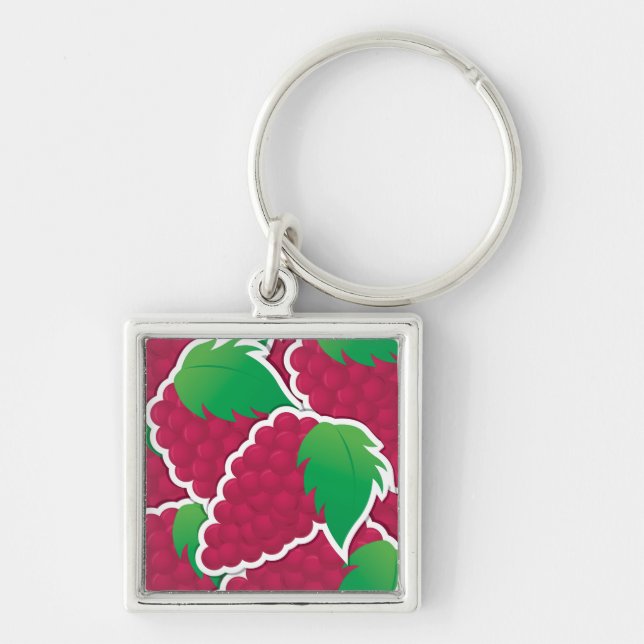 Funky red grapes keychain (Front)