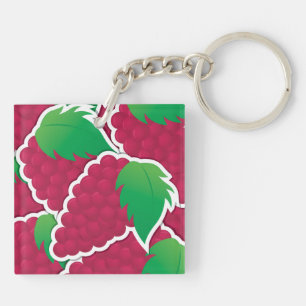 Funky red grapes keychain