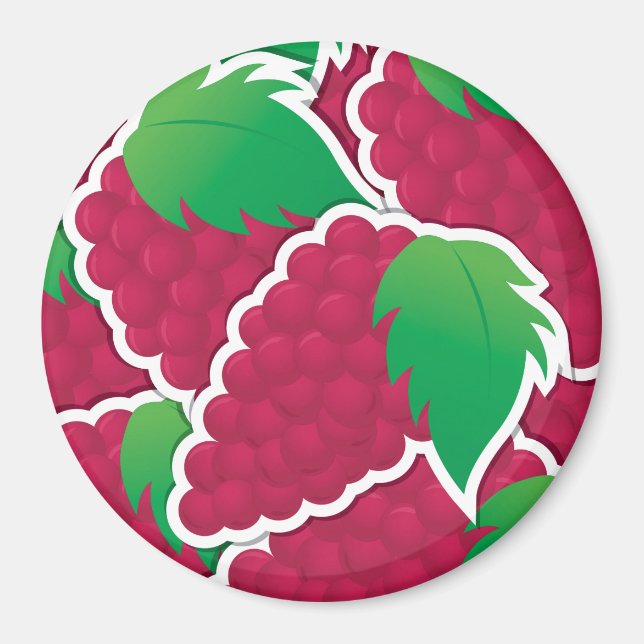 Funky red grapes magnet (Front)