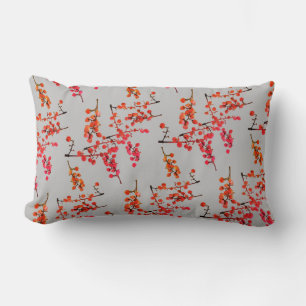 Funky Red Pepper Tree Fruit Pattern Pillow Cushion