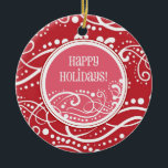 Funky Red & Pink Swirl Christmas Ornaments<br><div class="desc">This fun and funky ornament can be totally personalized by you to make a wonderful holiday gift for anyone on your shopping list! ©Lindsay's Stamp Stuff</div>