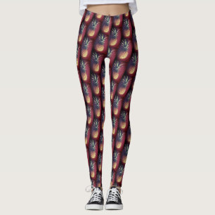 Funky Red Yummy Pineapple Leggings