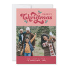 Funky Retro 70s Merry Christmas Photo