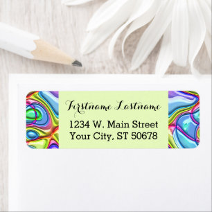 Funky Retro Abstract Colourful Swirl Waves Pattern