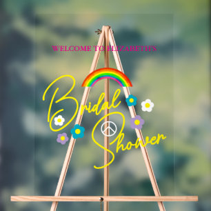 Funky Retro Bridal Shower Acrylic Sign