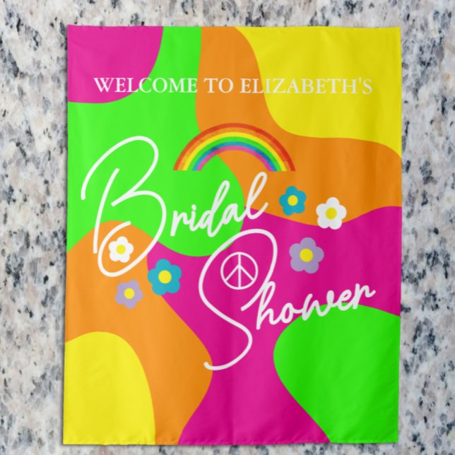 Funky Retro Bridal Shower Tapestry (Creator Uploaded)