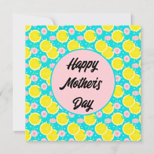 Funky retro bright lemon Mother's Day Invitation