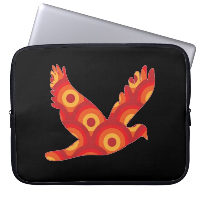 Funky Retro Circles Eagle Laptop Sleeve (Front)