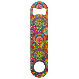Funky Retro Colourful Mandala Pattern Speed Bottle Opener