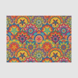 Funky Retro Colourful Mandala Pattern Tissue Paper