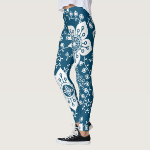 Funky Retro Cool Modern Flowers Art Pattern Leggin Leggings